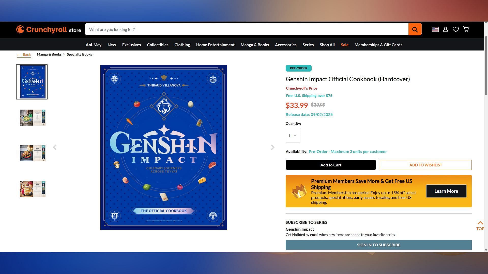 The Genshin Impact official cookbook can be pre-ordered from Crunchyroll (Image via HoYoverse // Crunchyroll)